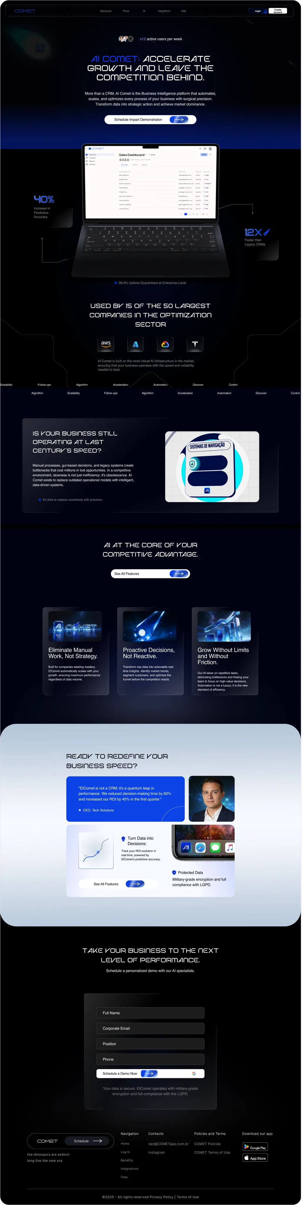 Aplicações do sistema de design do AI Comet