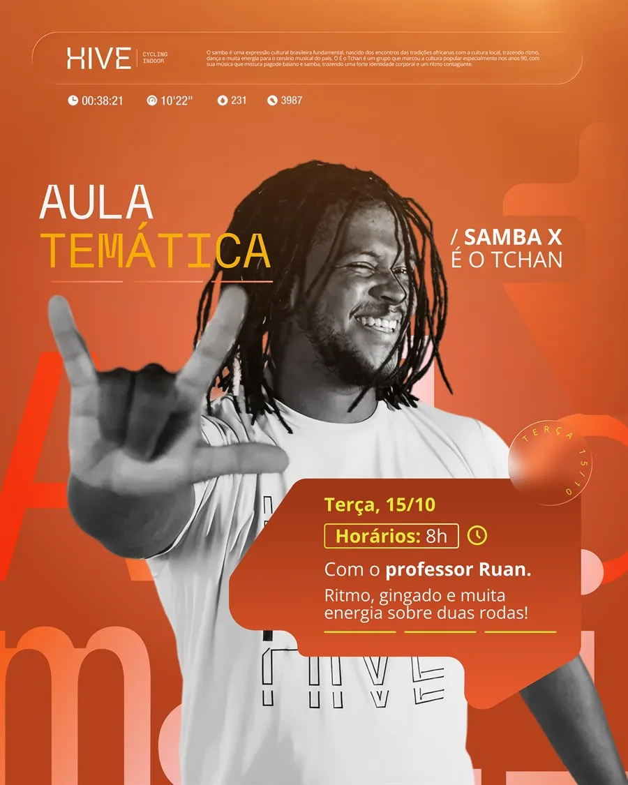 Peça: aula temática Samba x É o Tchan, com o professor Ruan