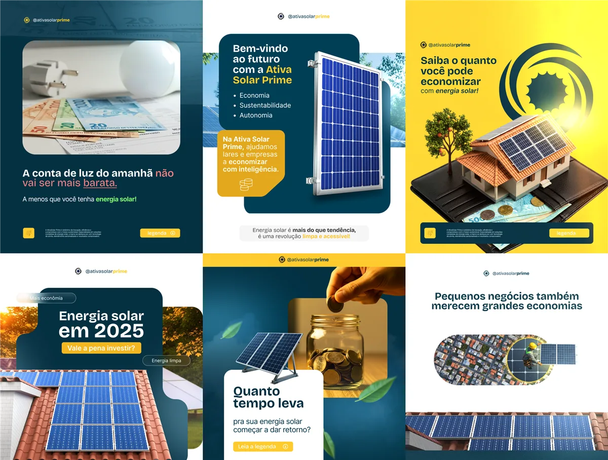 AtivaSolar — sistema de peças para redes sociais